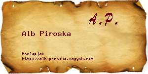 Alb Piroska névjegykártya