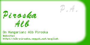 piroska alb business card